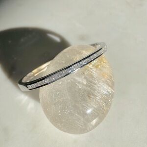 Silver Bangle with CZ accent